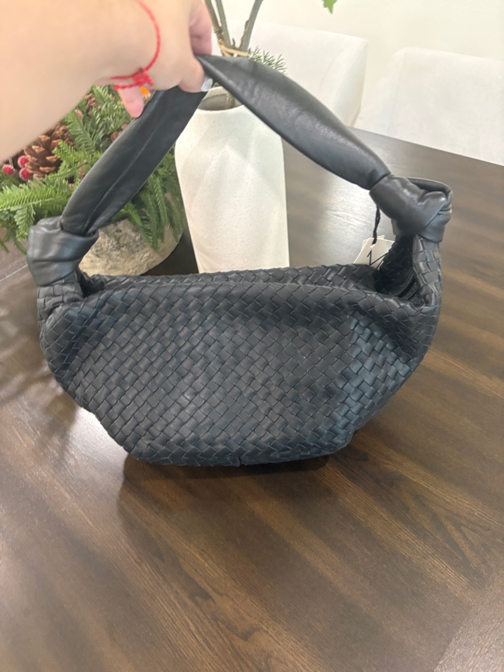 NWT Woven Shoulder Hobo Bag - Black